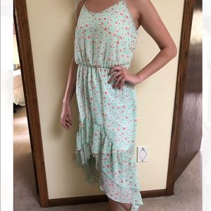 Mint Flowy High Low Dress